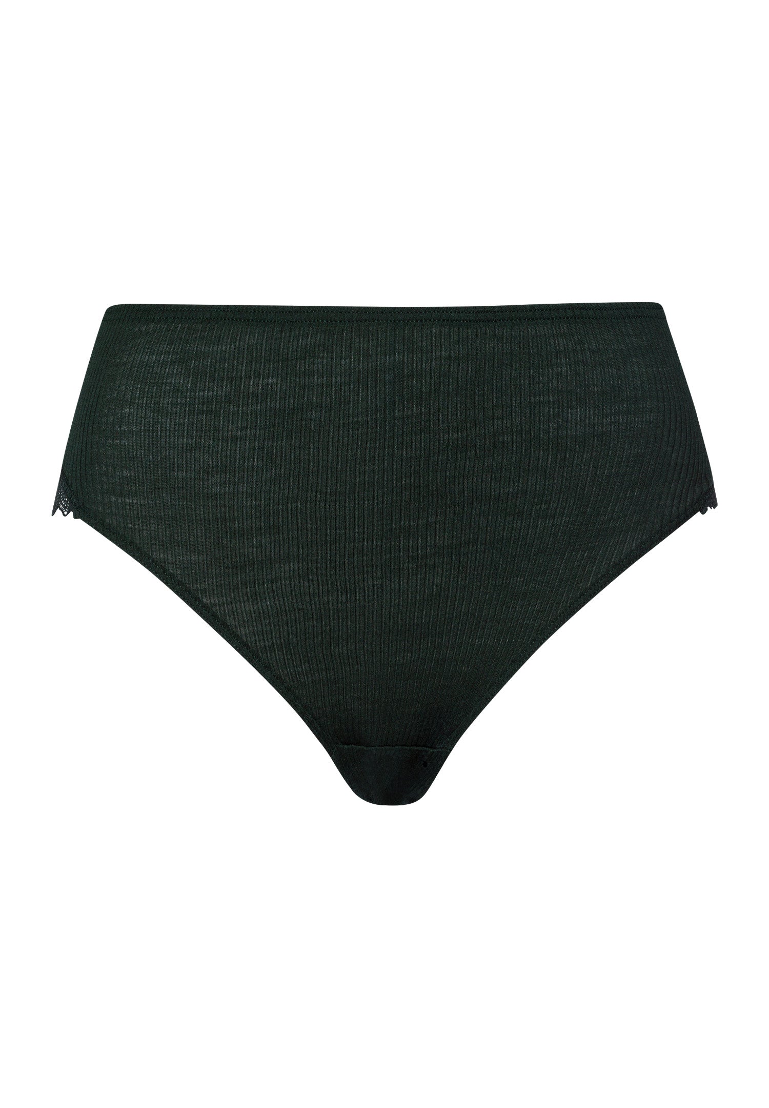 Celeste Wool And Silk Lace Trim Full Briefs | Dark Malachite 70819-2709