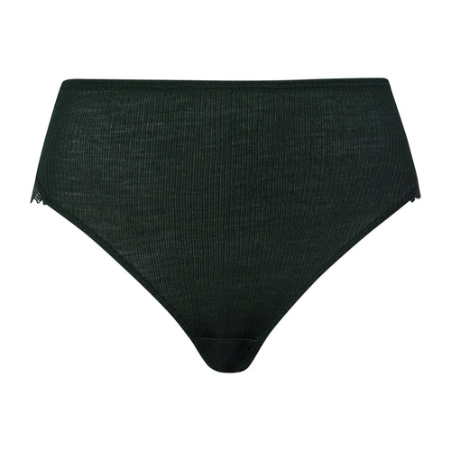 Celeste Wool And Silk Lace Trim Full Briefs | Dark Malachite 70819-2709