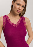 Woolen Lace Lace Trim Wool And Silk Tank Top | Pink Tourmaline 70828-2473