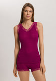 Woolen Lace Lace Trim Wool And Silk Tank Top | Pink Tourmaline 70828-2473
