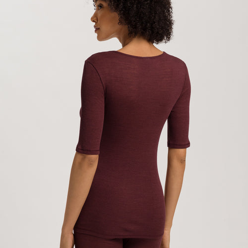 Woolen Lace Lace Trim Wool And Silk Top | Vivid Brown 70829-2421