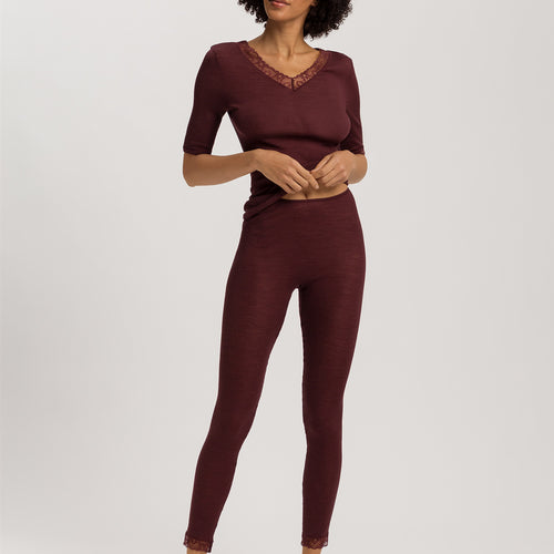 Woolen Lace Lace Trim Wool And Silk Top | Vivid Brown 70829-2421