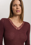 Woolen Lace Lace Trim Wool And Silk Top | Vivid Brown 70830-2421