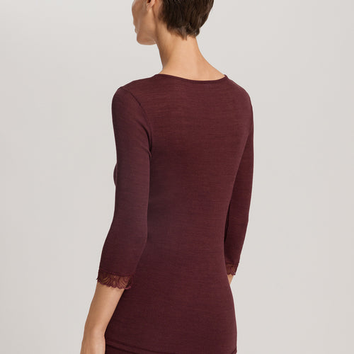 Woolen Lace Lace Trim Wool And Silk Top | Vivid Brown 70831-2421