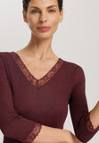 Woolen Lace Lace Trim Wool And Silk Top | Vivid Brown 70831-2421