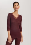Woolen Lace Lace Trim Wool And Silk Top | Vivid Brown 70831-2421