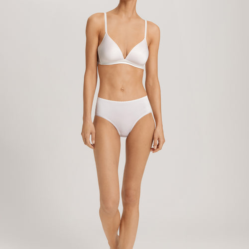 Satin Deluxe Satin Jersey Hi-Cut Briefs | Off White 71126-102