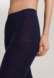 Woolen Silk W Long Leg | Night Blue 71422-2624