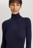 Woolen Silk W Wool And Silk Turtleneck | Night Blue 71423-2624