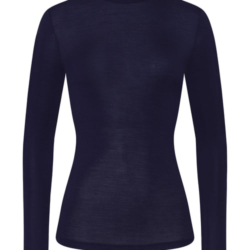 Woolen Silk W Wool And Silk Turtleneck | Night Blue 71423-2624