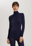Woolen Silk W Wool And Silk Turtleneck | Night Blue 71423-2624