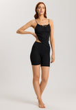 71521 Woolen Silk W Spaghetti Cami With Embroidery - 018 Black
