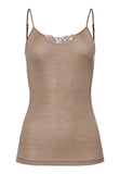 71521 Woolen Silk W Spaghetti Cami With Embroidery - 2847 Taupe
