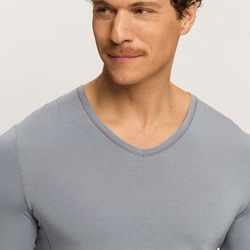 Natural Function Tencel™ And Cotton Fitted V-Neck Top | Cliff Grey 73187-2680