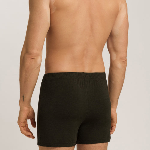 Casuals Single Jersey Boxers With Button Fly | Earthy Ink Melange 73207-3044