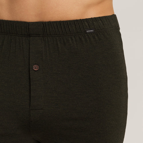 Casuals Single Jersey Boxers With Button Fly | Earthy Ink Melange 73207-3044