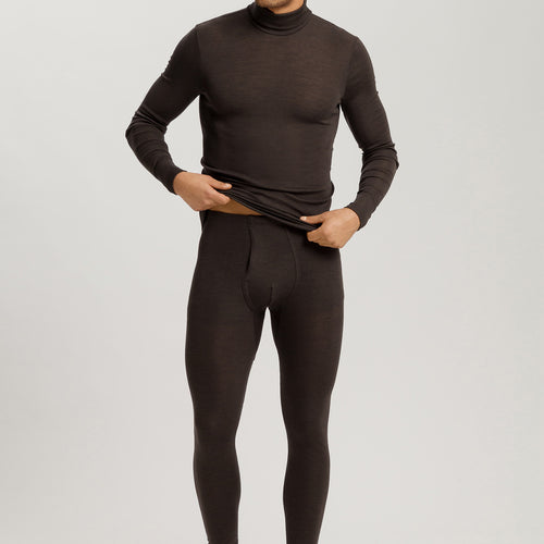 Woolen Silk M Thermal Turtleneck | Earthy Ink 73403-2147