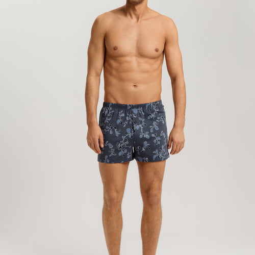 Cotton Sporty Cotton Boxers | Aqua Ink Leaves 73506-3025