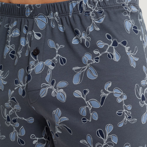 Cotton Sporty Cotton Boxers | Aqua Ink Leaves 73506-3025