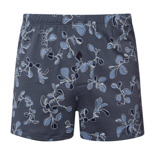 Cotton Sporty Cotton Boxers | Aqua Ink Leaves 73506-3025