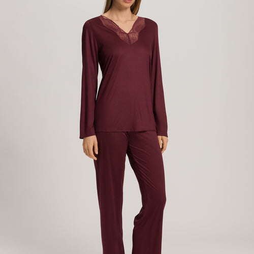 Lilith Tencel™ Lace Trim Pajama Set | Vivid Brown 74781-2421
