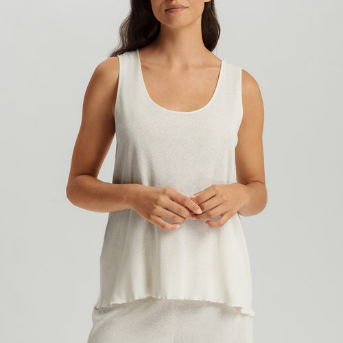 Serena Cotton And Linen Short Pajama Set | Misty White 74793-2123