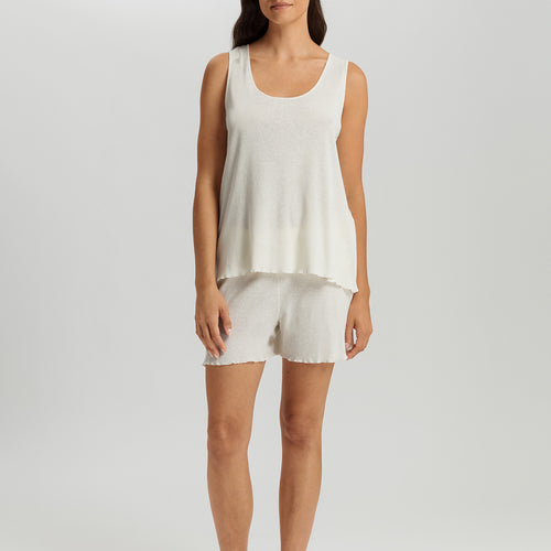 Serena Cotton And Linen Short Pajama Set | Misty White 74793-2123