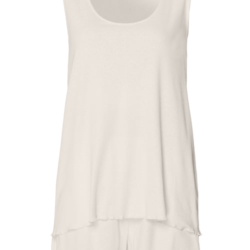 Serena Cotton And Linen Short Pajama Set | Misty White 74793-2123