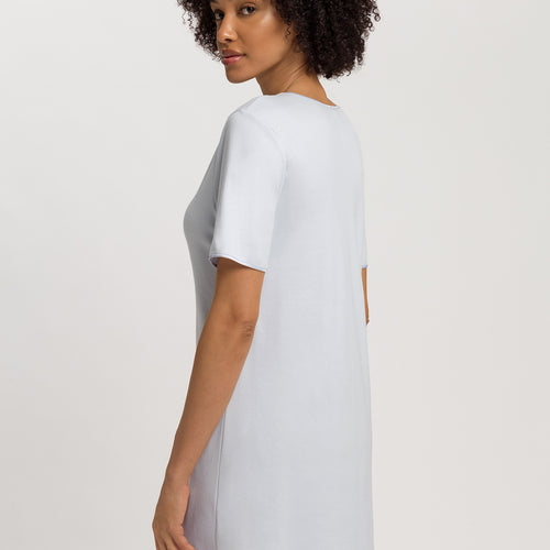 Cotton Silk V-Neck Cotton Nightgown | Powder Blue 74814-2512