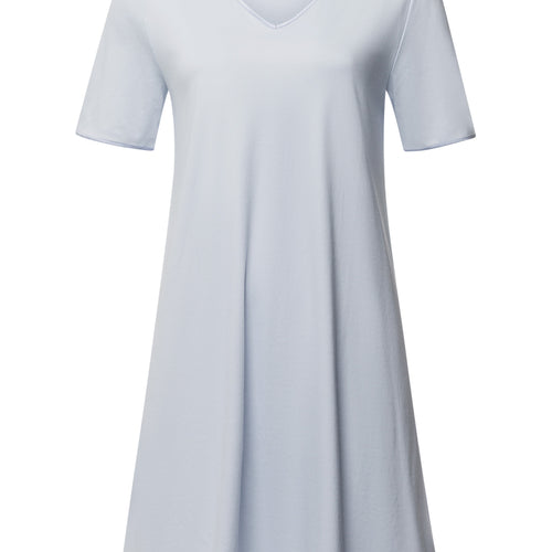 Cotton Silk V-Neck Cotton Nightgown | Powder Blue 74814-2512