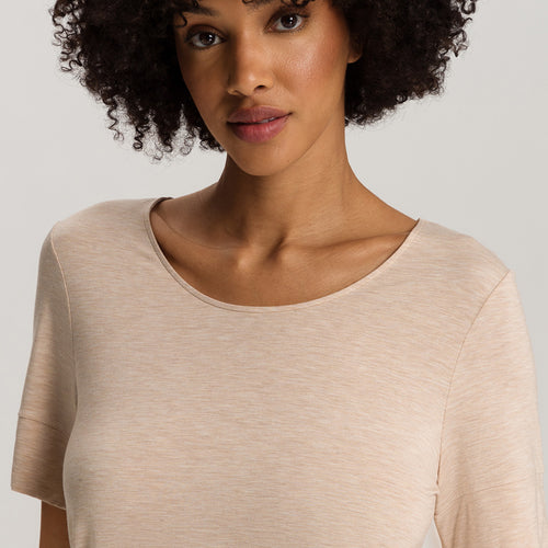 Natural Elegance Flowy Round Neck Top | Black/Aqua 74902-3012
