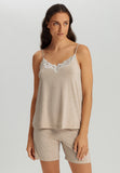 Natural Elegance Spaghetti Camisole Short Pajama Set | Toffee Melange 74962-3012