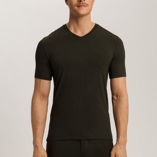 Casuals Soft V-Neck T-Shirt | Earthy Ink Melange 75035-3044
