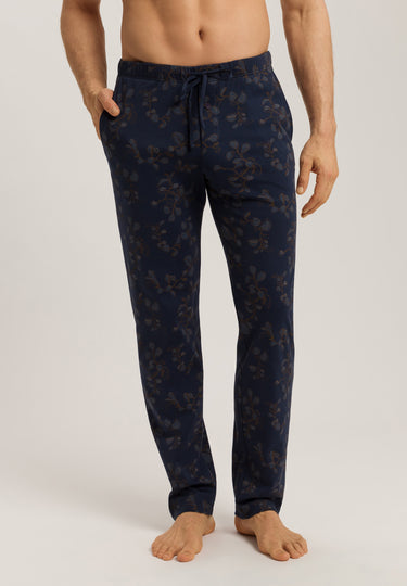 Night And Day Knit Lounge Pant | Navy Ink Leaves 75216-3033