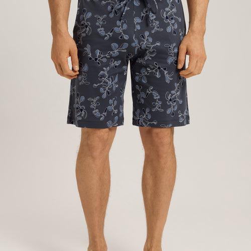 Night And Day Short Knit Pant | Aqua Ink Leaves 75513-3025