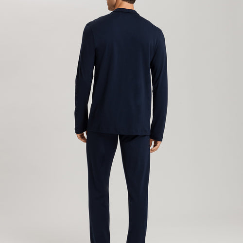 Night And Day Button Front Cotton Pajama Set | Deep Navy 75587-1610