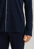 Night And Day Button Front Cotton Pajama Set | Deep Navy 75587-1610