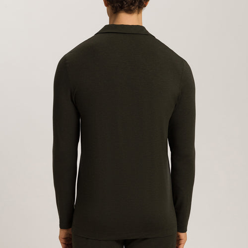 Casuals Notch Collar Button Front Shirt | Earthy Ink Melange 75991-3044