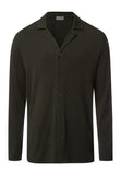Casuals Notch Collar Button Front Shirt | Earthy Ink Melange 75991-3044