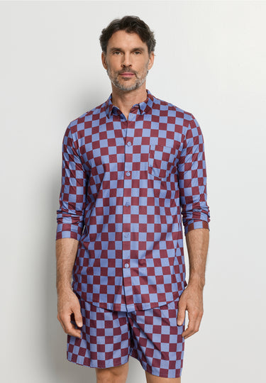 Arthur Arbesser X Hanro Checkered Cotton Shirt | Chess Print 76347-3068