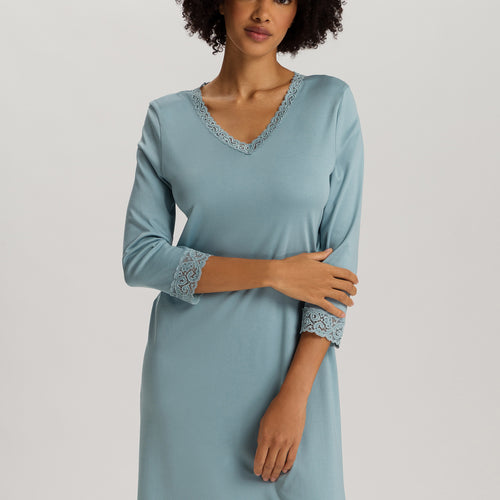 Moments 3/4 Sleeve Gown Nightdress 100cm | Tourmaline Blue 77162-2712