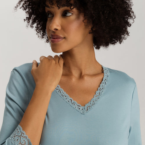 Moments 3/4 Sleeve Gown Nightdress 100cm | Tourmaline Blue 77162-2712