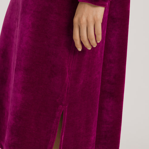 Favourites Round Neck Velvet Dress With Balloon Sleeves | Pink Tourmaline 78110-2473