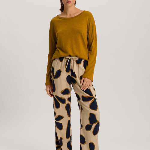 Summer Knits Relaxed Linen Blend Round Neck Top | Golden Cumin 78878-2803