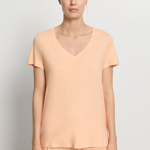 Sleep And Lounge Short Sleeve Shirt | Peach Nougat 79050-2274