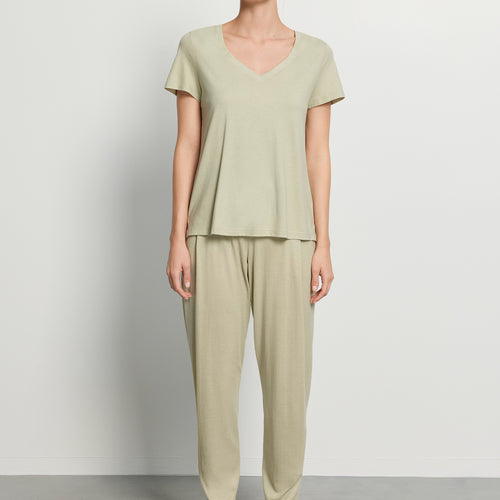 Sleep And Lounge Short Sleeve Shirt | Moss Green 79050-2720