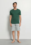 Night And Day Crew Neck Cotton Short Pajama Set | Floral Minimal 79267-1234