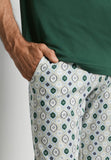 Night And Day Crew Neck Cotton Short Pajama Set | Floral Minimal 79267-1234