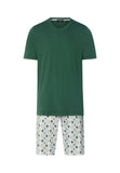 Night And Day Crew Neck Cotton Short Pajama Set | Floral Minimal 79267-1234