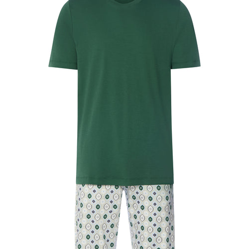 Night And Day Crew Neck Cotton Short Pajama Set | Floral Minimal 79267-1234